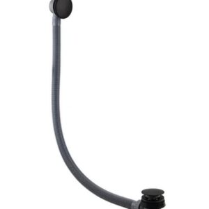 Black Bath Waste & Overflow Set – Push Button Pop-Up Drain